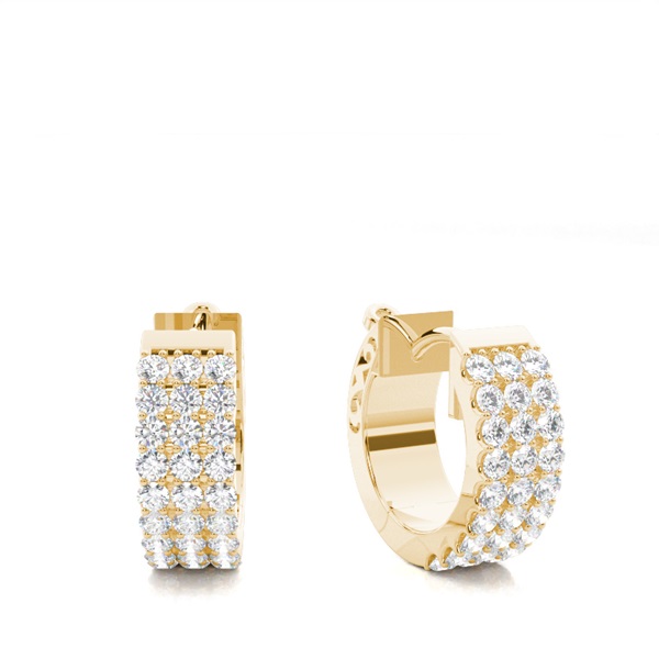 White Gold Round Diamond Hoop Earrings