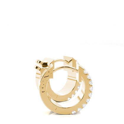 White Gold Round Diamond Hoop Earrings