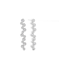 White Gold Round Diamond Journey Earrings