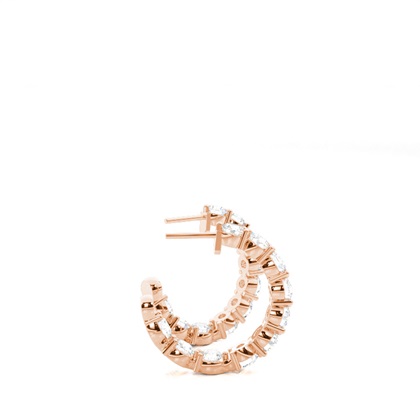 Rose Gold Diamond Hoop Diamond Earrings