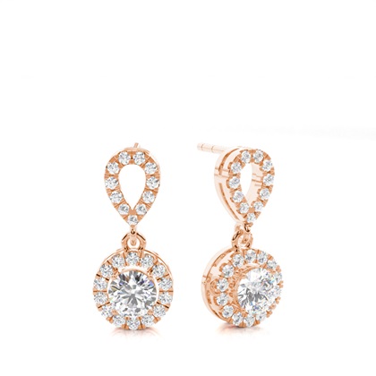 Rose Gold Drop Diamond Earrings