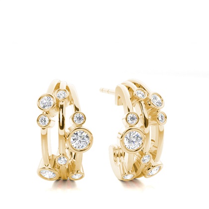 Yellow Gold Designer Diamond Earrings