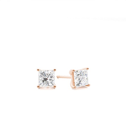 Rose Gold Diamond Stud Diamond Earrings