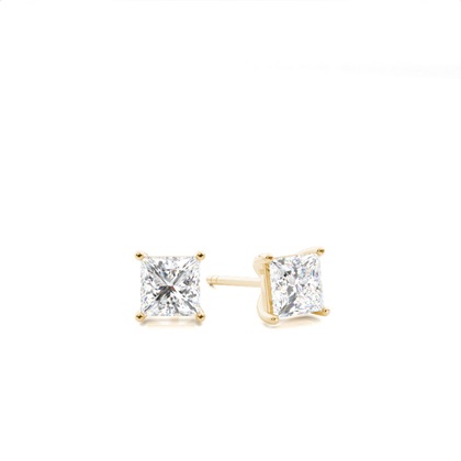 Yellow Gold Stud Diamond Earrings