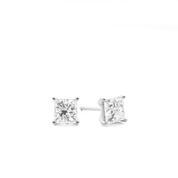 4 Prong Setting Princess Diamond Stud Earrings