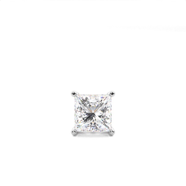 4 Prong Setting Princess Diamond Men's Single Earring
