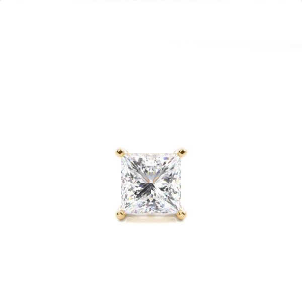 4 Prong Setting Princess Diamond Men's Single Earring