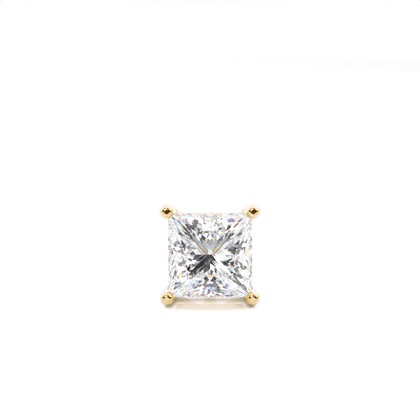 4 Prong Setting Princess Diamond Men's Single Earring