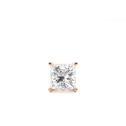 4 Prong Setting Princess Diamond Men's Single Earring