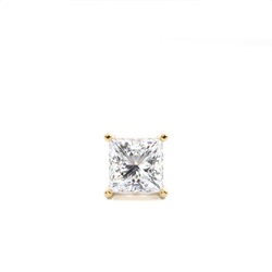 4 Prong Setting Princess Diamond Men's Single Earring
