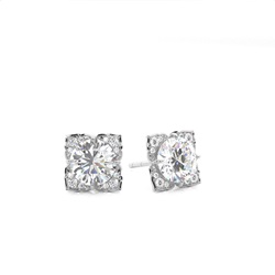 4 Prong Setting Halo Stud Earring