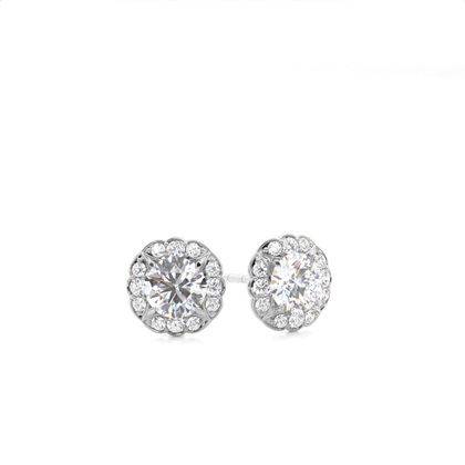 4 Prong Setting Halo Stud Earring