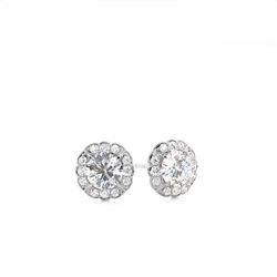 4 Prong Setting Halo Stud Earring