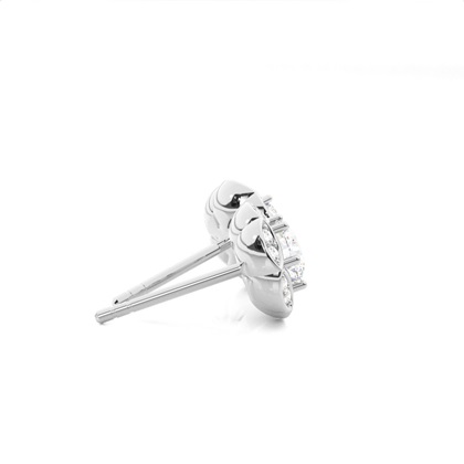 Diamant Cluster Ohrringe rund in einer Krappenfassung