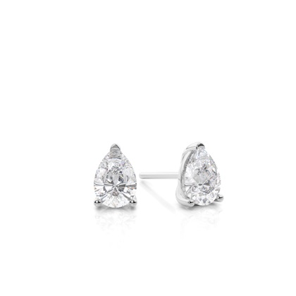 3 Prong Setting Pear Moissanite Stud Earrings