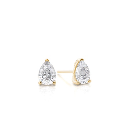 3 Prong Setting Pear Moissanite Stud Earrings