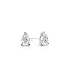 3 Prong Setting Pear Moissanite Stud Earrings