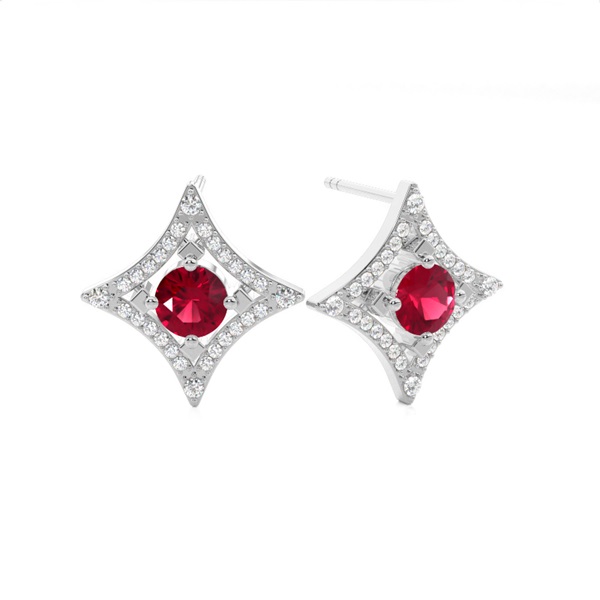 4 Prong Setting Gemstone Designer Stud Earrings