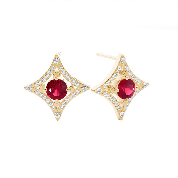 4 Prong Setting Gemstone Designer Stud Earrings