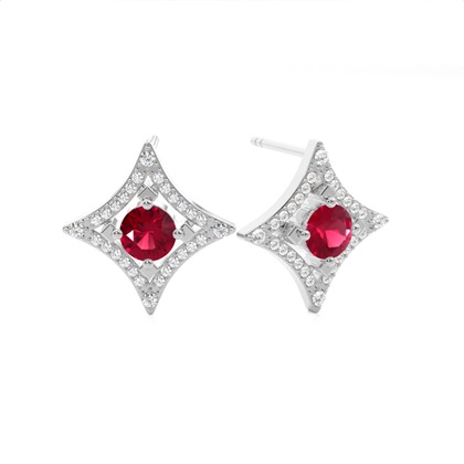 4 Prong Setting Gemstone Designer Stud Earrings