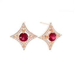 4 Prong Setting Gemstone Designer Stud Earrings