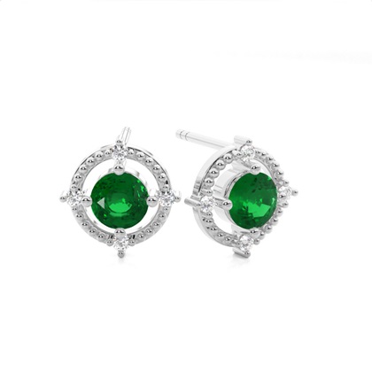 4 Prong Setting Gemstone Designer Stud Earrings