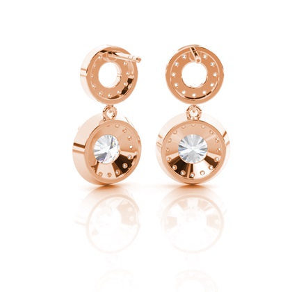 White Gold Princess Moissanite Halo Earrings