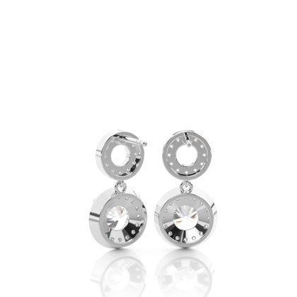 White Gold Round Diamond Halo Earrings