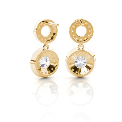 White Gold Princess Moissanite Halo Earrings