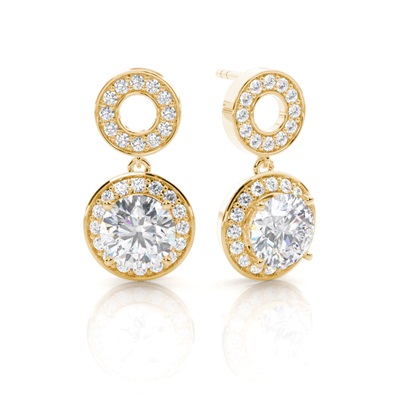 White Gold Princess Moissanite Halo Earrings