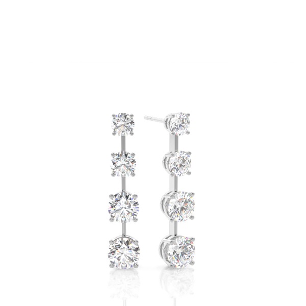 4 Prong Setting Round Diamond Designer Earrings