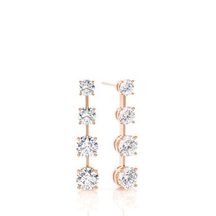 Rose Gold Journey Diamond Earrings