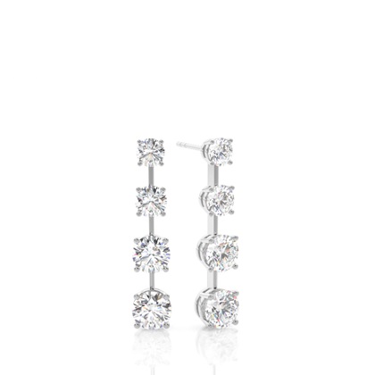 4 Prong Setting Round Diamond Designer Earrings