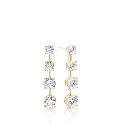 Yellow Gold Journey Diamond Earrings