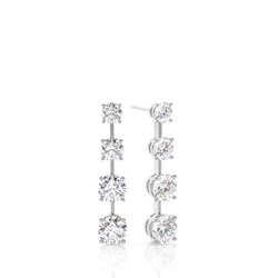 4 Prong Setting Round Diamond Designer Earrings