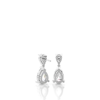 3 Prong Setting Pear Diamond Designer Earrings