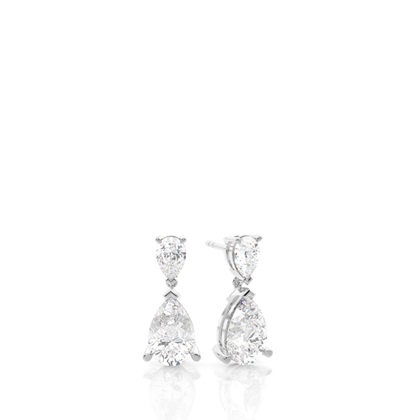 3 Prong Setting Pear Diamond Designer Earrings