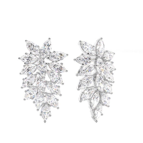4 Prong Setting Marquise Diamond Designer Earrings