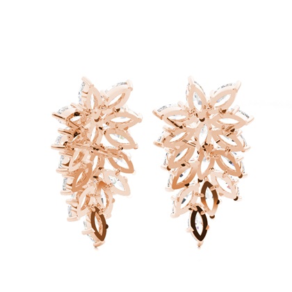 4 Prong Setting Marquise Diamond Designer Earrings