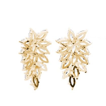 Yellow Gold Diamond Earrings