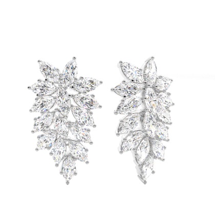 4 Prong Setting Marquise Diamond Designer Earrings