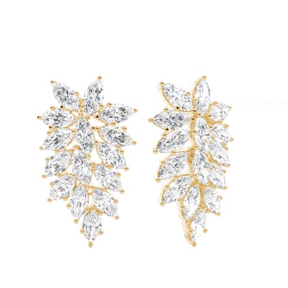 Yellow Gold Designer Diamond Earrings