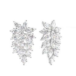 4 Prong Setting Marquise Diamond Designer Earrings