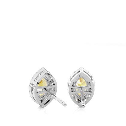 Gelber Diamant Halo Ohrstecker