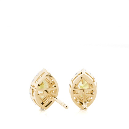 Gelber Diamant Halo Ohrstecker