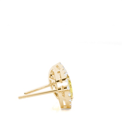 Gelber Diamant Halo Ohrstecker