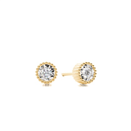 Yellow Gold Lab Grown Diamond Earrings