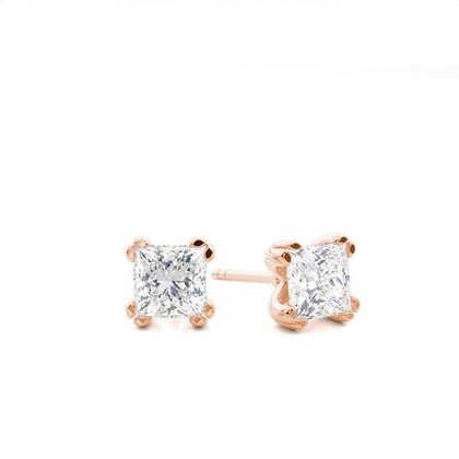 Rose Gold Diamond Stud Diamond Earrings