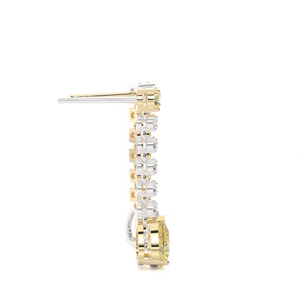 Pear Yellow Diamond Journey Earrings