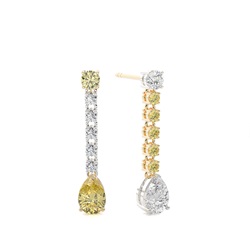 Pear Yellow Diamond Journey Earrings